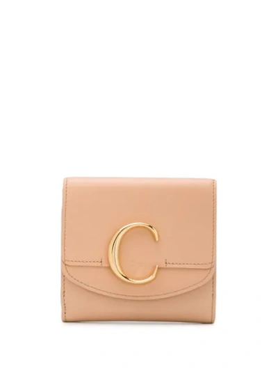 Chloé C Foldover Top Wallet In Pink