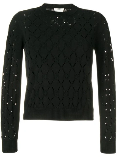 Fendi Laser Cut Jumper In Black