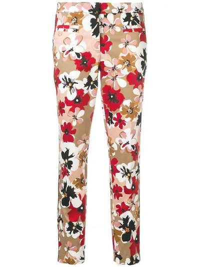 Cambio Floral Trousers In Neutrals