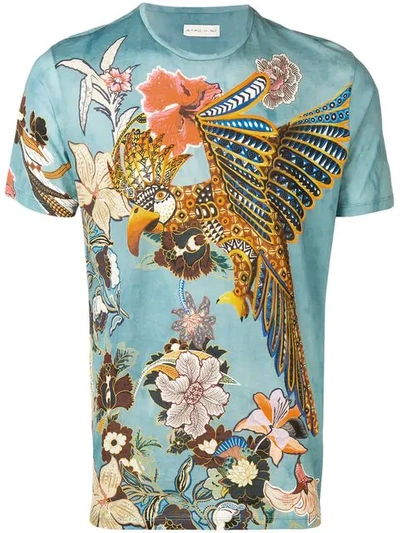 Etro Jungle Printed T-shirt In Blue