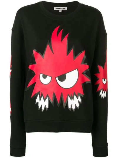 Mcq By Alexander Mcqueen Monster Print Sweatshirt In Darkest Black