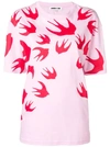 Mcq By Alexander Mcqueen Mcq Alexander Mcqueen Ssense Exclusive Pink Swallow T-shirt