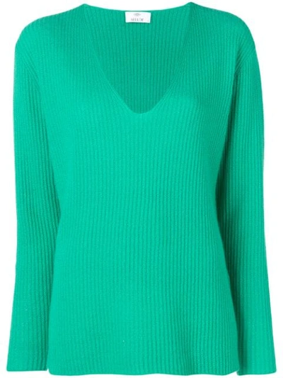 Allude Ribbed Jumper In Green