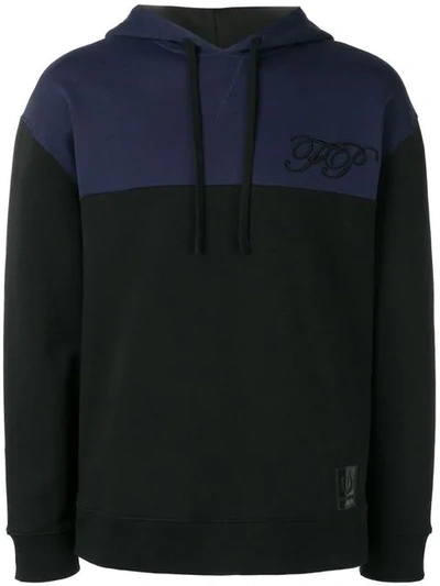 Fred Perry Raf Simons X  Two Tone Hoodie In Black