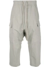 Rick Owens Cropped Cargo Trousers In Neutrals