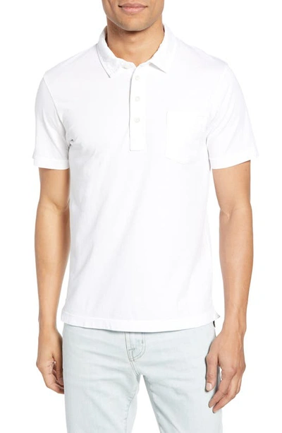 Billy Reid Pensacola Slim Fit Garment Dye Polo In White