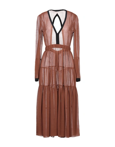 Rochas Midi Dress In Brown