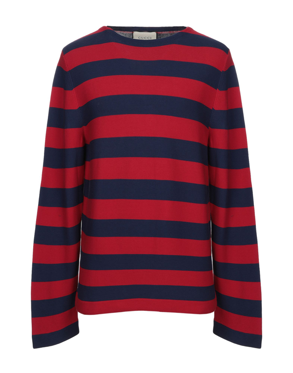 gucci red and white striped sweater
