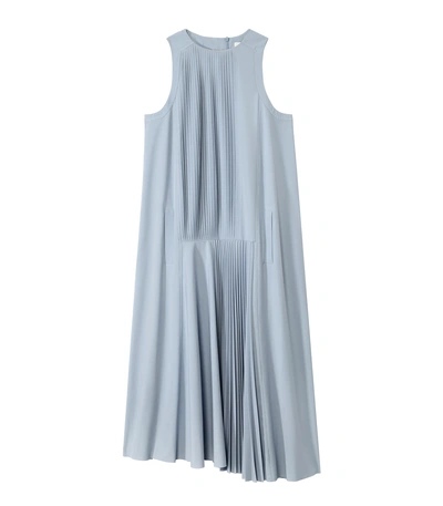 Tibi Grey Edith Pleated Mini Sleeveless Dress