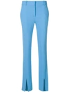Victoria Beckham Front Slit Trousers In Blue