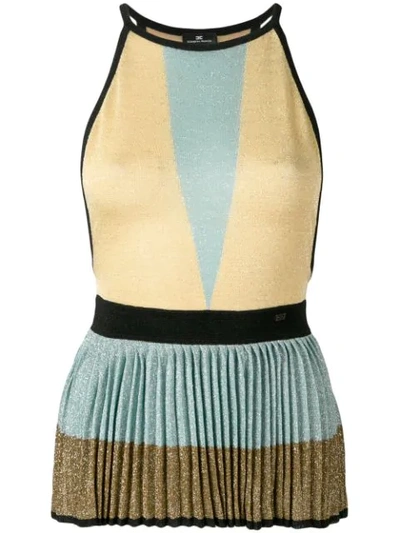 Elisabetta Franchi Pleated Detail Top In Gold