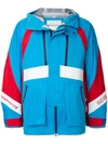 White Mountaineering Colour-block Windbreaker Jacket In Blue
