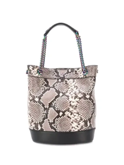 Pinko Phyton Skin Bucket Bag In Grau