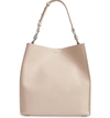 Allsaints Captain Leather Tote - Beige In Sand Beige/silver