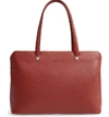 Longchamp Le Foulonne Leather Tote In Chestnut