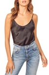 Reformation Teddy Silk Cami In Black