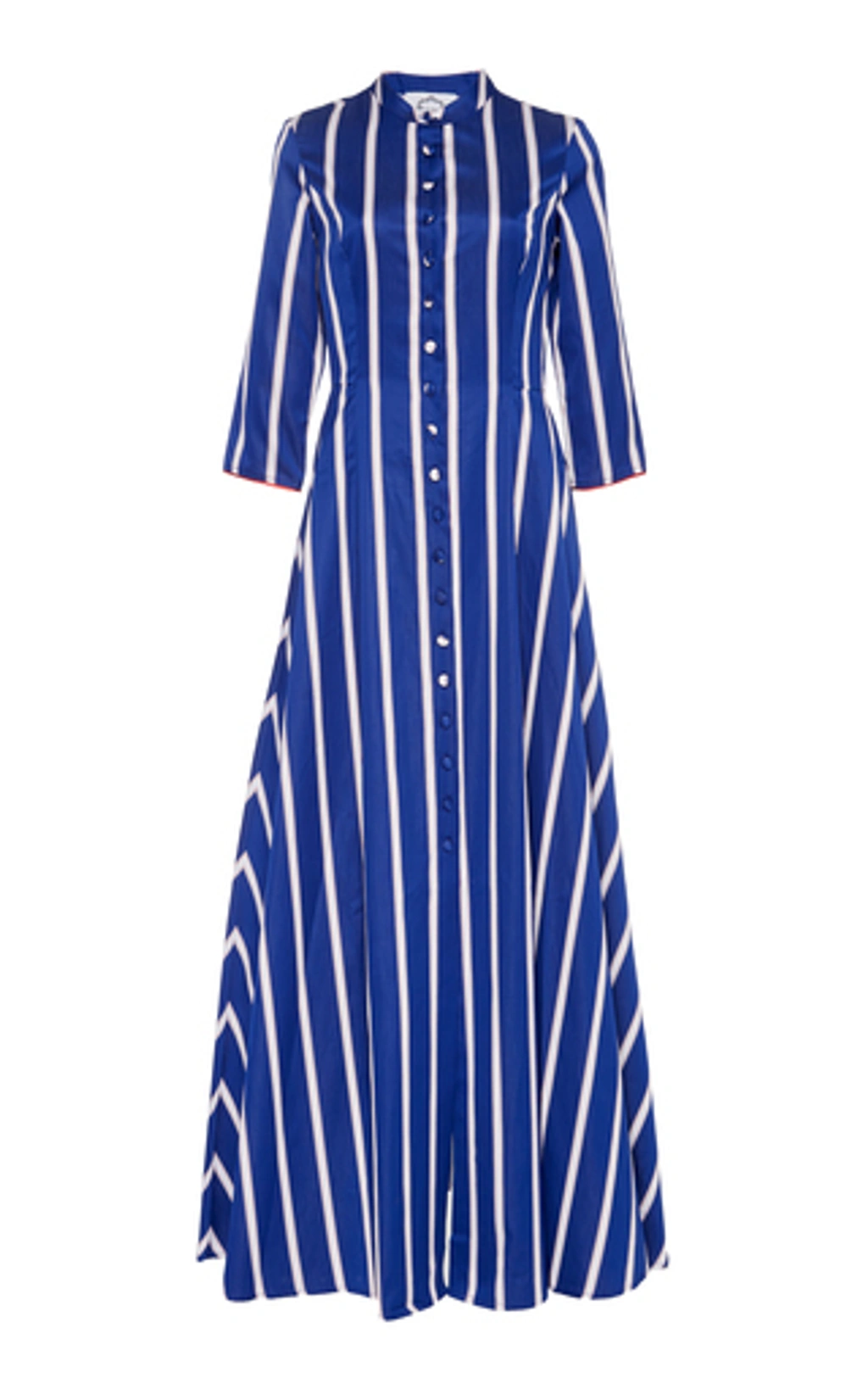 blue cotton poplin maxi shirt dress by evi grintela Carine Striped Size:US 14/UK 16/EU 44 a full placket with parentId:774072 Ladivine KV1090 Elegant A-line