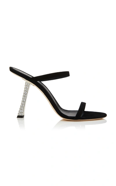 Giuseppe Zanotti Crystal-embellished Suede Sandals In Black