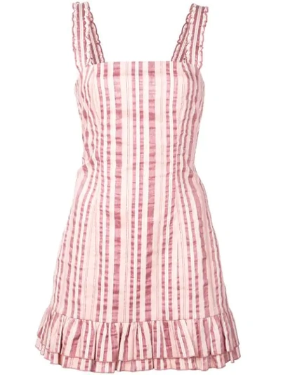Alexis Brandy Striped Cotton-blend Mini Dress In Pink