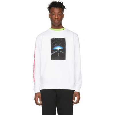 Marcelo Burlon County Of Milan White Highway Sweater In 0188 Wht/mu