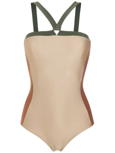 Adriana Degreas Panelled Swimsuit In Neutrals