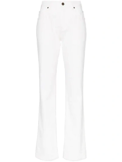Calvin Klein 205w39nyc Jaws Pocket Detail Straight Leg Jeans In White