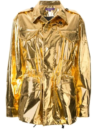 Ralph Lauren Briar Metallic Cotton Jacket In Gold
