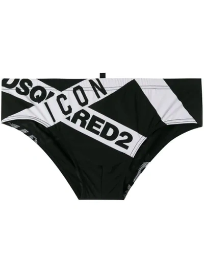 Dsquared2 Logo Swimming Briefs In Black