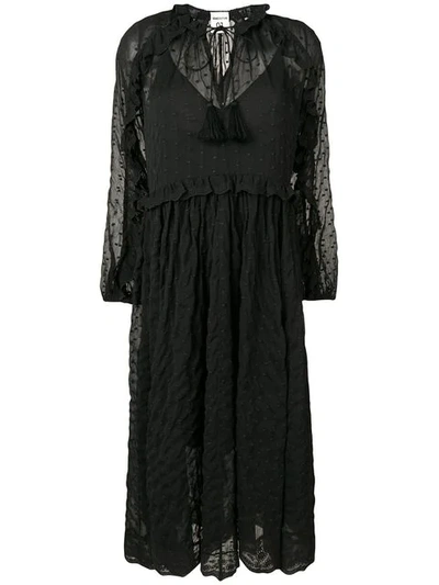 Semicouture Embroidered Lace Dress In Black