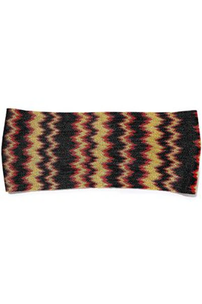 Missoni Woman Metallic Crochet-knit Headband Marigold