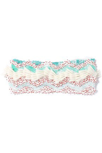 Missoni Embellished Crochet-knit Headband In White