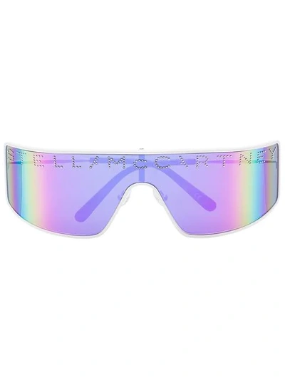 Stella Mccartney Multicolour Visor Sunglasses In White