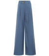 Rejina Pyo Eddie High-waisted Wool Wide-leg Pants In Blue