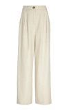 Rejina Pyo Eddie High-waisted Wool Wide-leg Pants In White