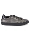 Alessandro Dell'acqua Low Top Leather Sneakers In Grey