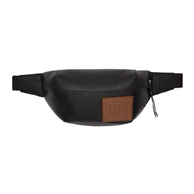 Burberry Medium Monogram Motif Leather Bum Bag In Black