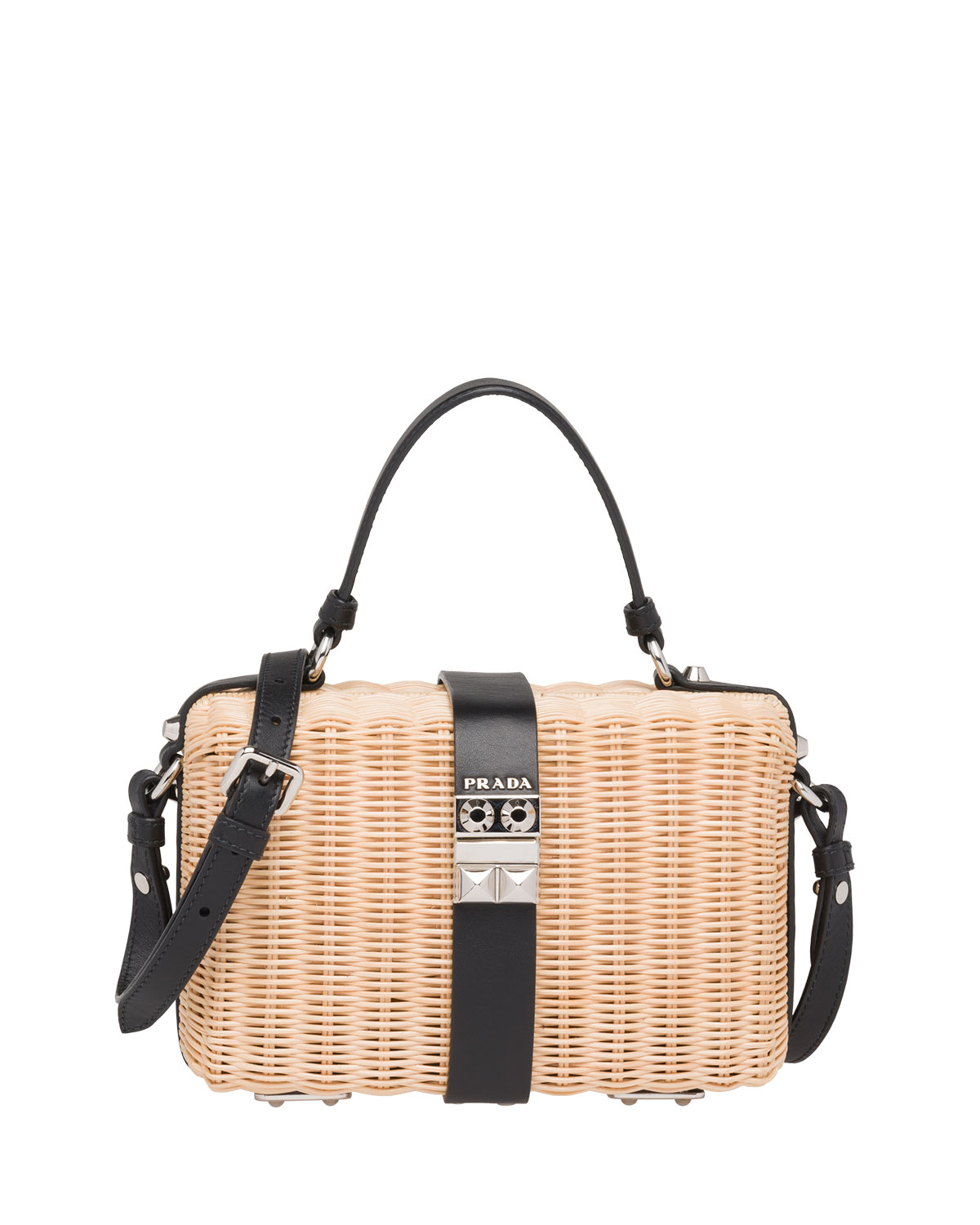 prada basket bag white