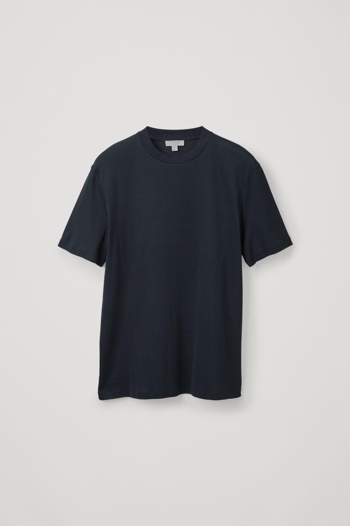 Cos T-shirt With Mock Neck In Deep Navy | ModeSens