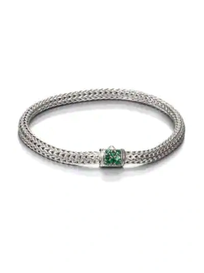 John Hardy Women's Classic Chain Gemstone & Sterling Silver Extra-small Bracelet In Tsavorite