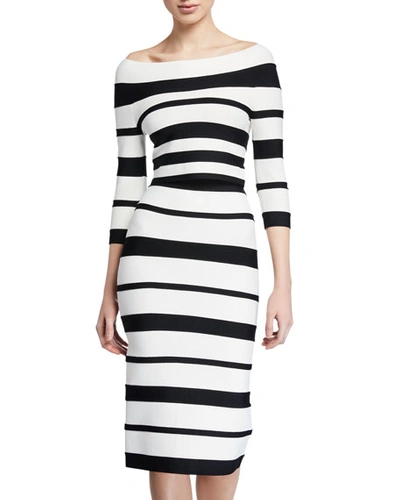 Herve Leger Off-the-shoulder 3/4-sleeve Top