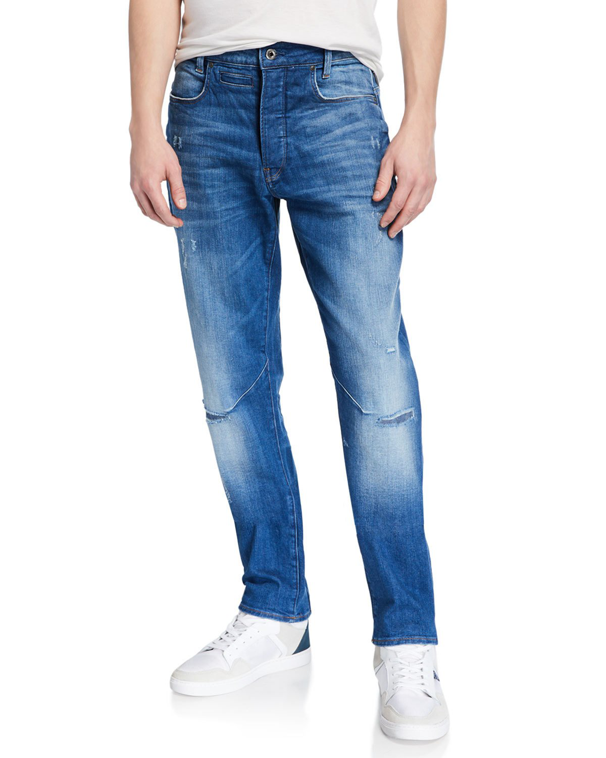 G-star Men's D-staq Tapered Jeans In Medium Blue | ModeSens