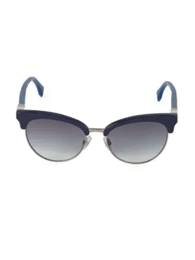 Fendi 55mm Butterfly Sunglasses In Blue