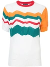 Kolor Zig Zag Knitted Top In Multicolour