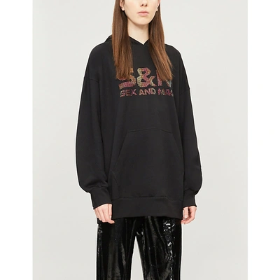 Ashish Diamanté-embellished Cotton-blend Hoody In Black