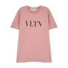 Valentino Logo-print Cotton-jersey T-shirt In Pink