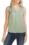 Vince Camuto Rumpled Satin Blouse In Smoked Sage