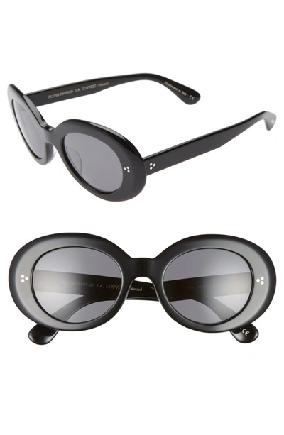 Oliver Peoples Erissa 52mm Round Sunglasses - Black/ Dark Grey