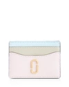 Marc Jacobs Snapshot Color-block Embossed Leather Card Case In Blush Multi/gold