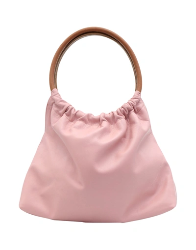 Little Liffner Small Double Ring Leather Tote In Pink/silver