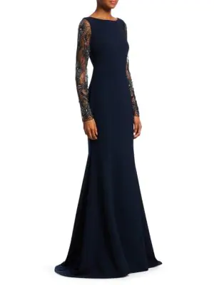 theia navy mermaid gown